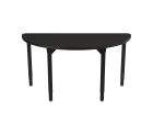 NPS® Heavy-Duty Height Adjustable Activity Table, 48" Semicircle, Chem-Res Top, Black Legs