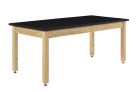 Diversified Spaces PerpetuLab Science Lab Table with Adjustable Height, Wood Legs, and Phenolic Top - 30" x 60"